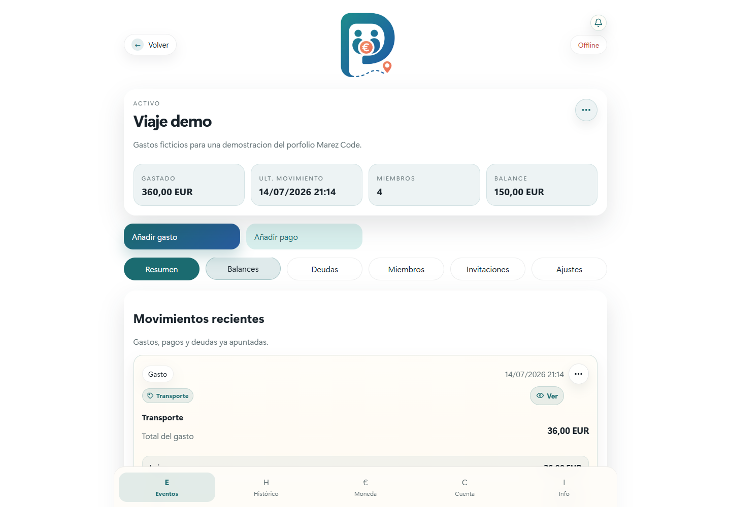 Pagueo: Offline work